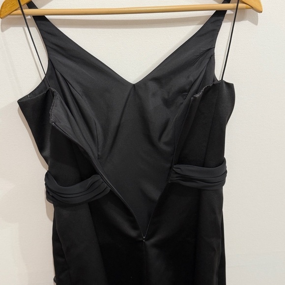 David’s Bridal Black Formal Gown with Sash Size 2 - Picture 5 of 7